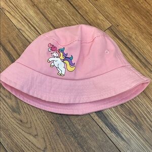 Pink Bucket Hat with Unicorn Design